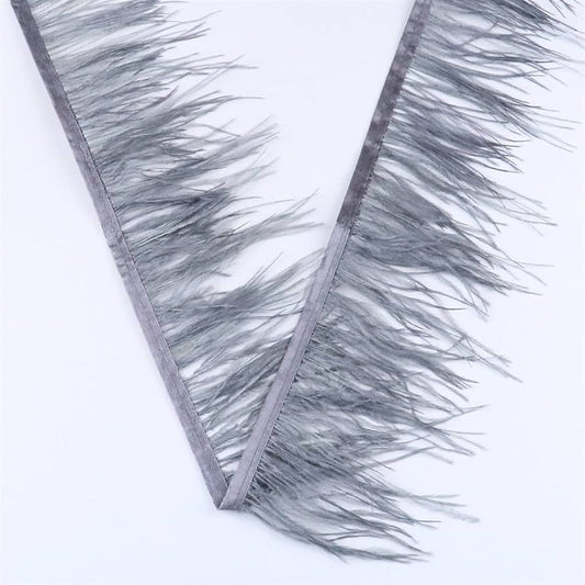 2 Metros Cinta Plumas avestruz Naturales Para Artesanias y manualidades corta.