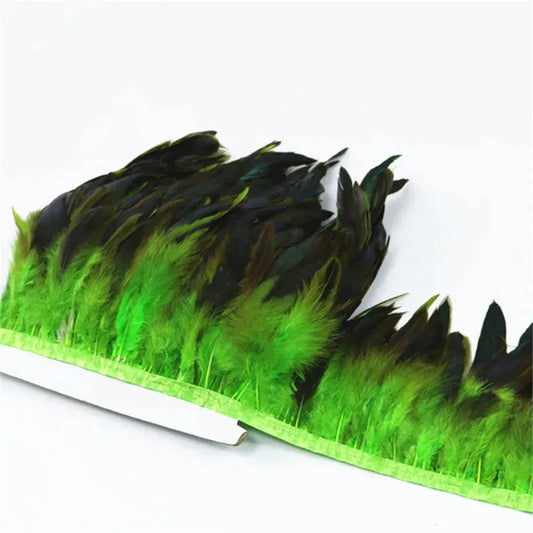 2 Metros Cinta Plumas Gallo Naturales Para Artesanias y manualidades.