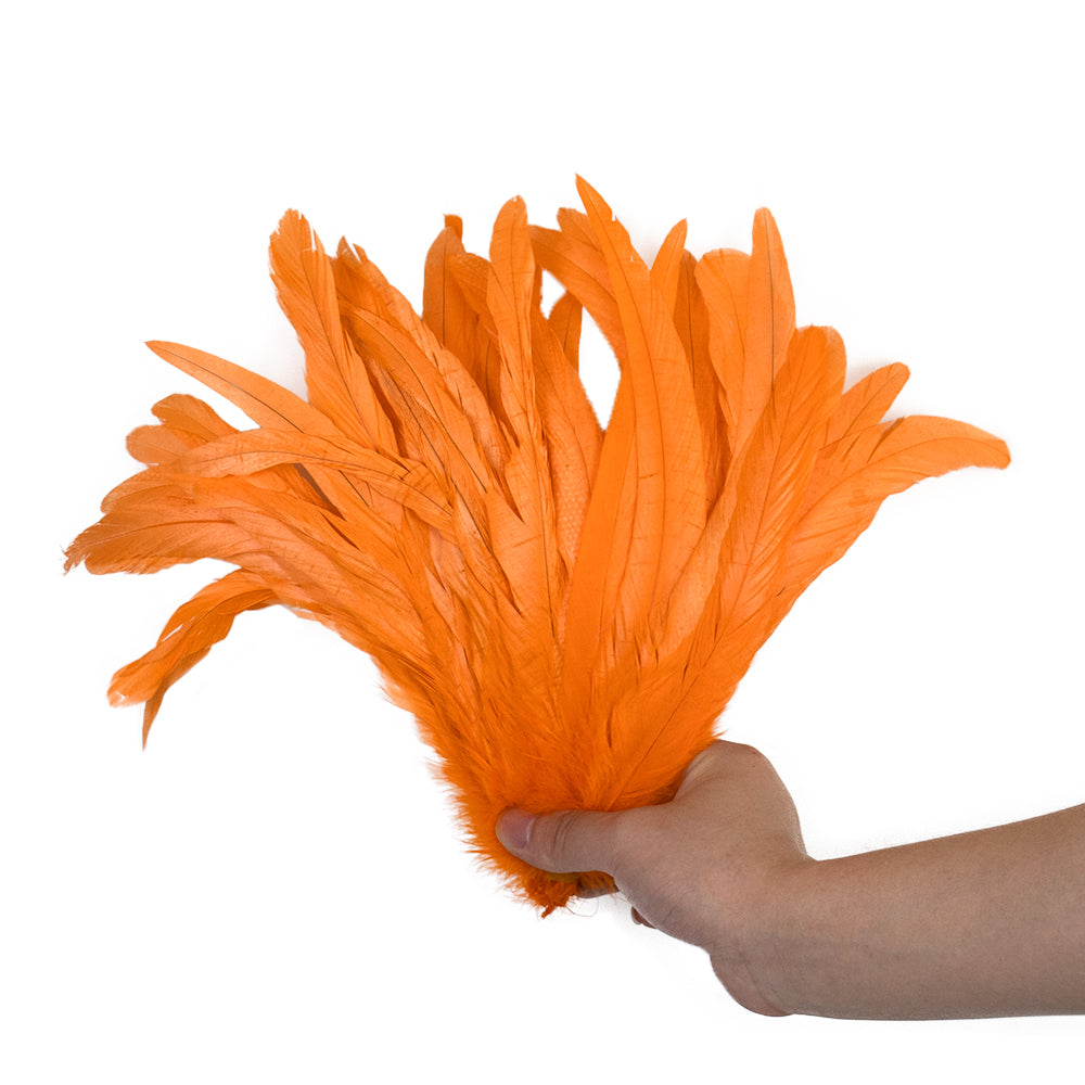 100 Plumas de cola de gallo Premium 25-30cm de colores diversos