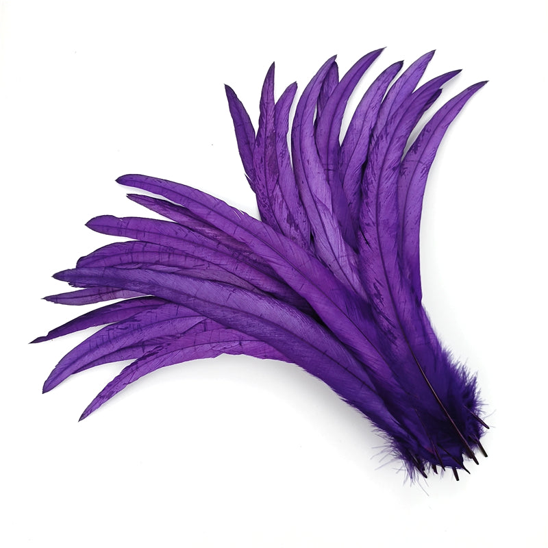 100 Plumas de cola de gallo Premium 25-30cm de colores diversos