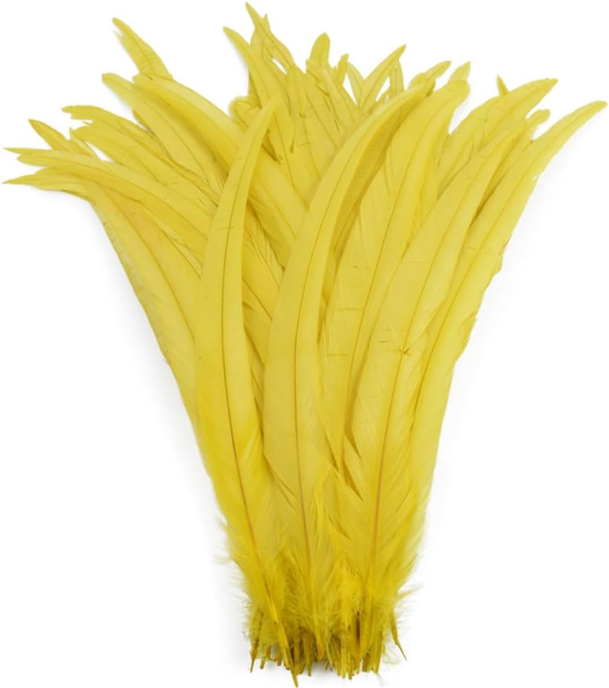 100 Plumas de cola de gallo Premium 25-30cm de colores diversos