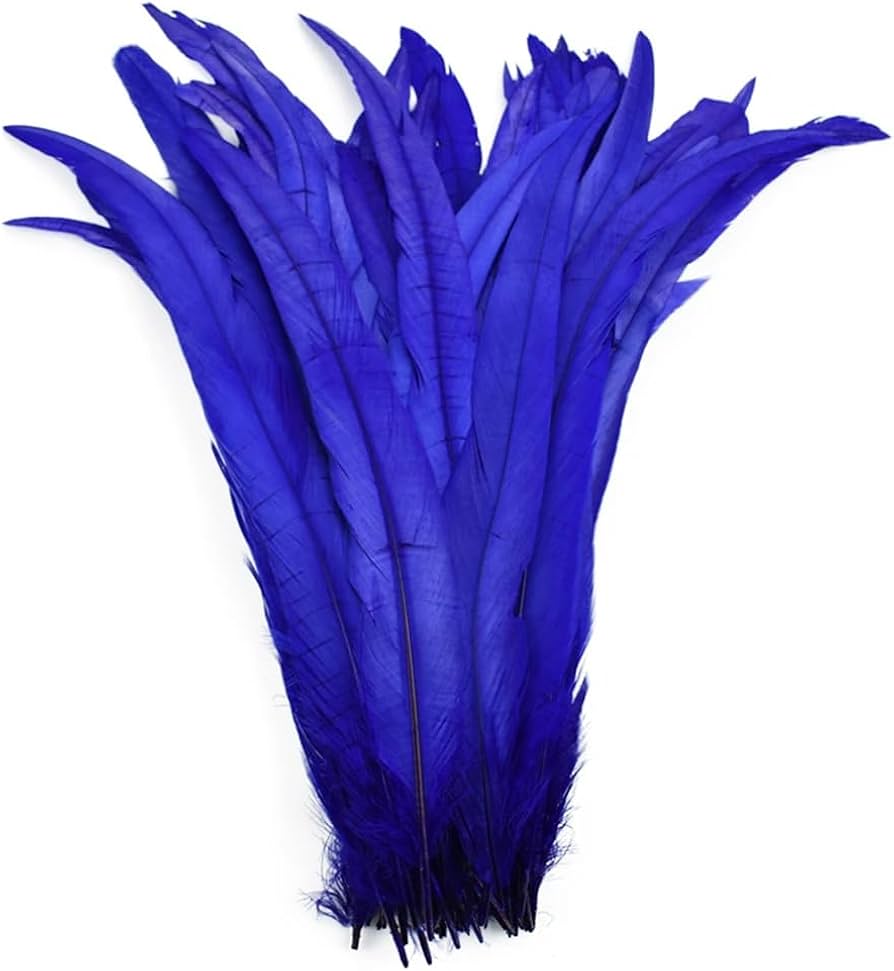 100 Plumas de cola de gallo Premium 25-30cm de colores diversos
