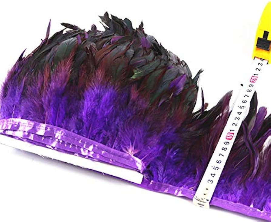 2 Metros Cinta Plumas Gallo Naturales Para Artesanias y manualidades.