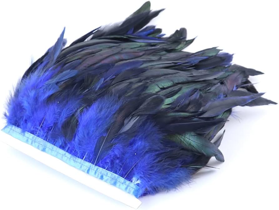 2 Metros Cinta Plumas Gallo Naturales Para Artesanias y manualidades.