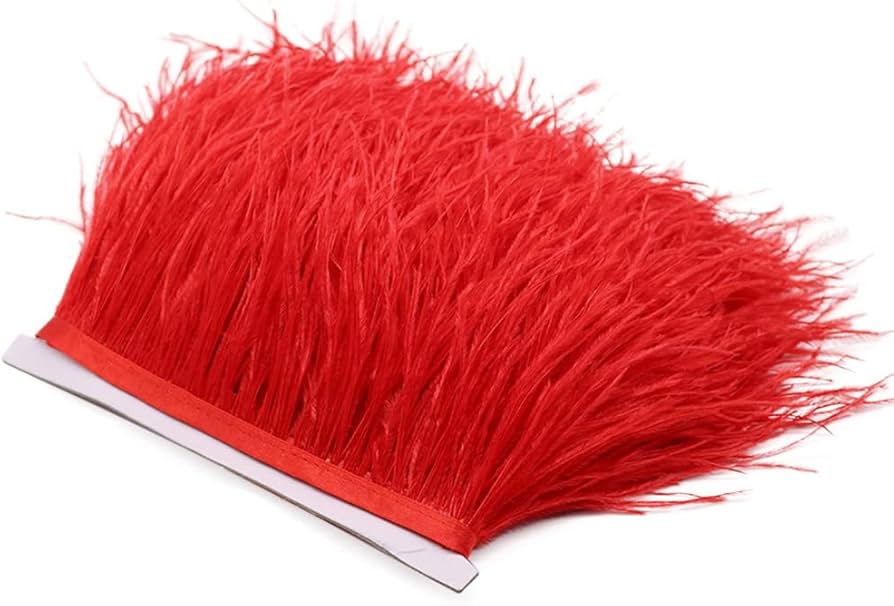 2 Metros Cinta Plumas avestruz Naturales Para Artesanias y manualidades corta.