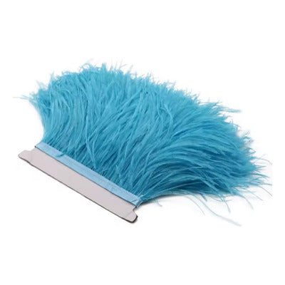 2 Metros Cinta Plumas avestruz Naturales Para Artesanias y manualidades corta.