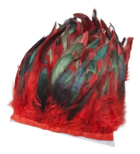 2 Metros Cinta Plumas Gallo Naturales Para Artesanias y manualidades.