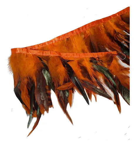 2 Metros Cinta Plumas Gallo Naturales Para Artesanias y manualidades.
