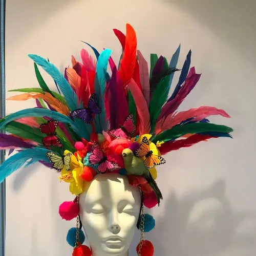 100 Plumas de cola de gallo Premium 25-30cm de colores diversos
