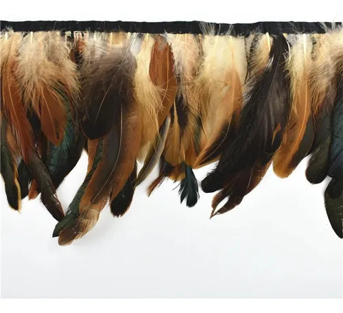 2 Metros Cinta Plumas Gallo Naturales Para Artesanias y manualidades.