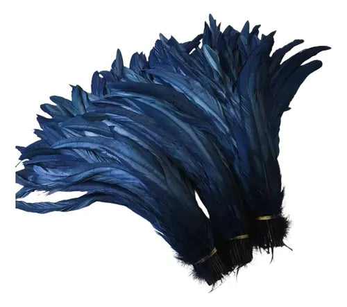100 Plumas de cola de gallo Premium 25-30cm de colores diversos